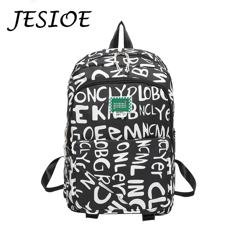 Fashion Luxury Women's Designer Letter Nylon Backpacks Large Capacity Travel Shoulder Bags Girls Casual Totes Student School Bag