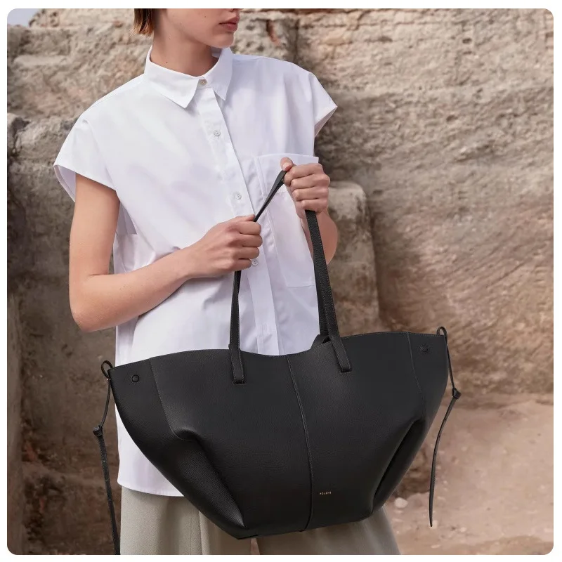 

Fashion Women Tote Bag Large Capacity Shoulder Crossbody Handbag Genuine Leather Wing Shape Shopping Bag