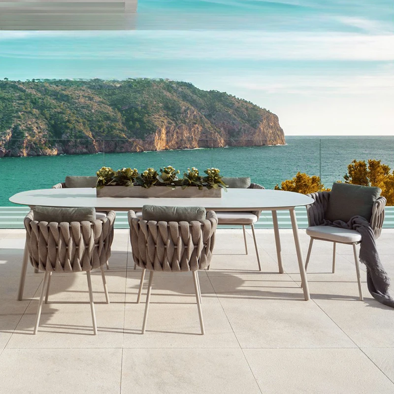 في الهواء الطلق جودة حديقة مجموعات الاختراق الشمال الحد الأدنى ألفريسكو فناء مجموعة الفناء الخلفي الاسترخاء Tuinmeubelsets أثاث خارجي