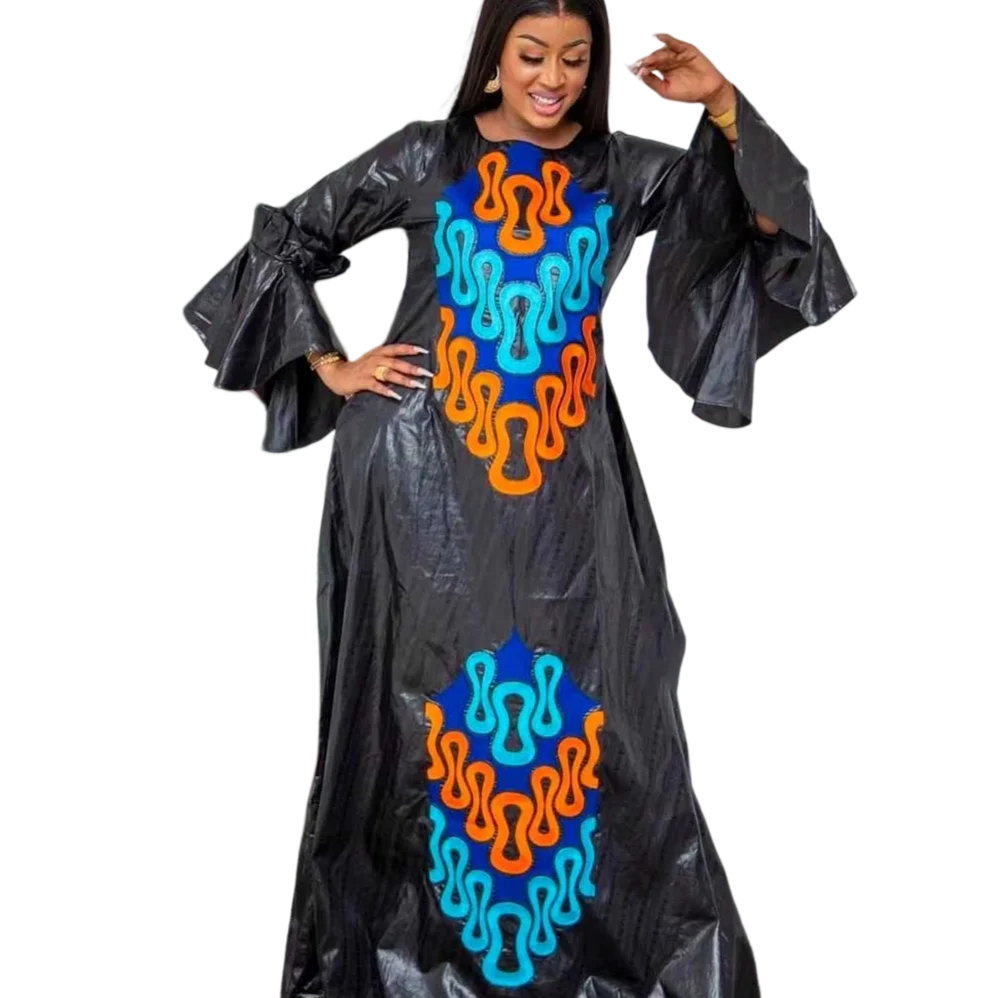 Bazin Riche Long Sleeve Wedding Dress Traditional Dress African Attire Birthday Dress Wedding Gown Birthday Dress For Women