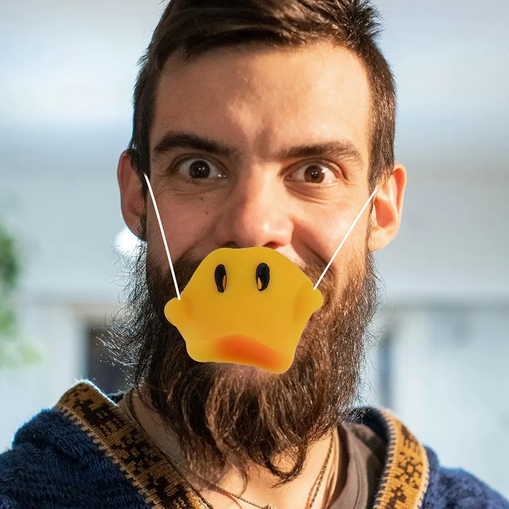 2 pezzi in lattice giallo naso di anatra riutilizzabile eccentrico animale costume puntelli per la festa di halloween cosplay masquerade bambini vestire novità
