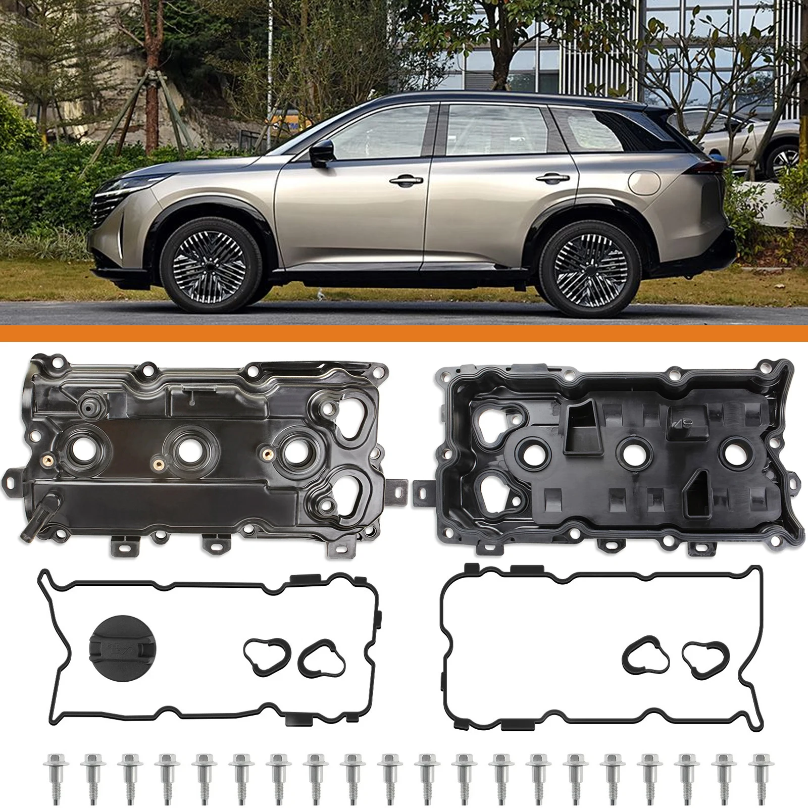 

2 шт. крышка кулачкового рычага с прокладкой винта, масляная крышка, крышка клапана двигателя, износостойкая крышка коромысла распределительного вала OE 13264-9N00A 13264-9N00B