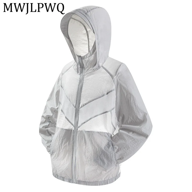 

MWJLPWQ Thin Breathable Sunscreen Jacket For Men Summer Long Sleeve Outdoor Loose Fit Hooded Unisex Coat 2026 Trendy New 15553
