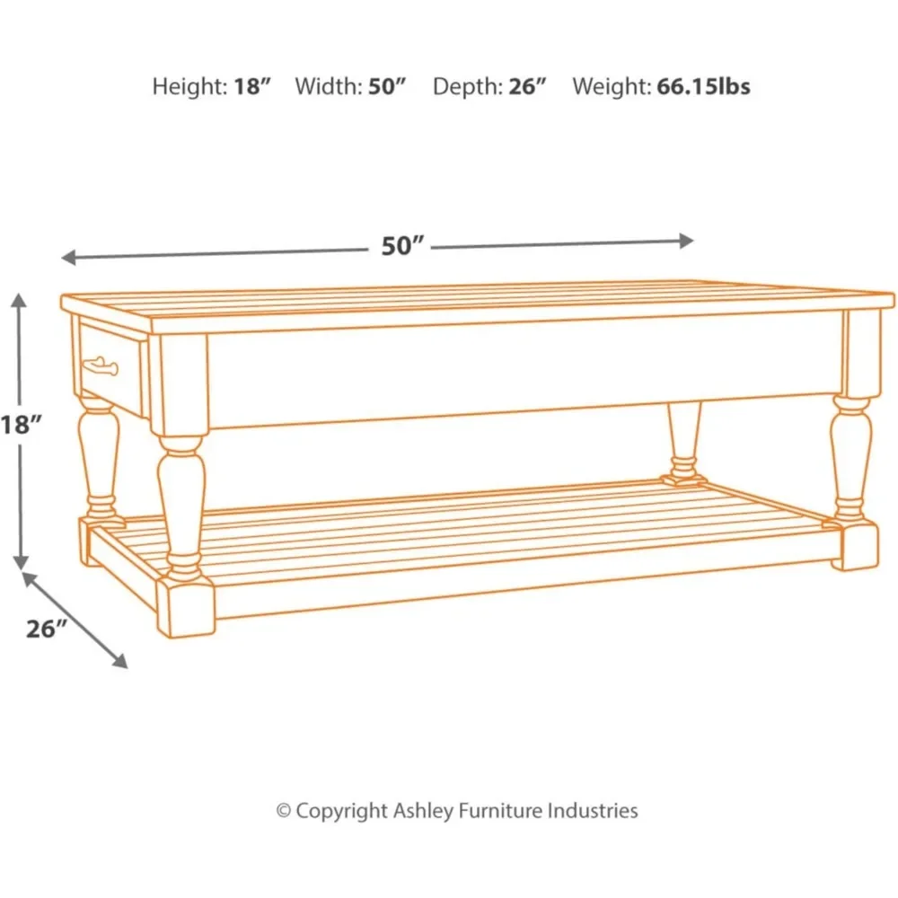 Rectangular Rustic Cocktail Table,  Modern Living Room Laminate Finished  Coffee Table