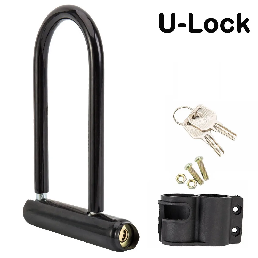 Bicycle U Lock Portables MTB Road Bike Wheel Lock With Key Anti-theft Safety Motorcycle Scooter Cycling Bicycle Accessories