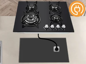 60cm Einbau-Gaskochfeld mit 4 Brennern | Auto-Thermoelement & Sicherheitsschloss | 4-Zonen-Herd aus gehärtetem Glas 8060W mit automatischer Zündung – Detail 10