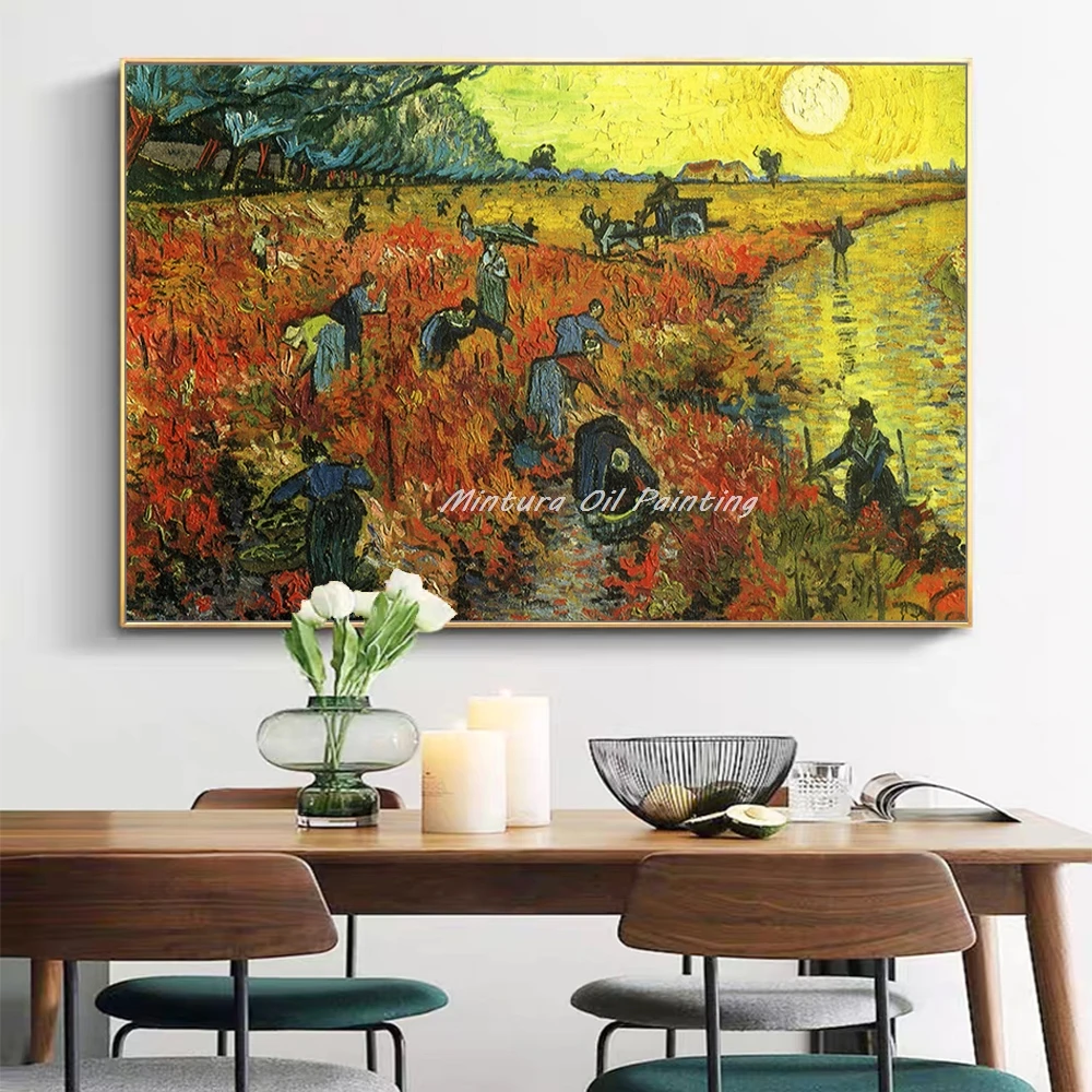 لوحة زيتية من مينتورا مرسومة يدويًا على قماش فان جوخ ، صورة فنية جدارية ، ملصق شهير الانطباع ، ديكور المنزل ، ديكور الغرفة