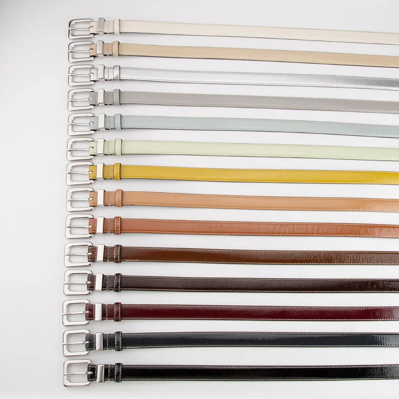 Genuine leather belt for women, top layer cowhide, versatile with suits and dresses, slimming belt