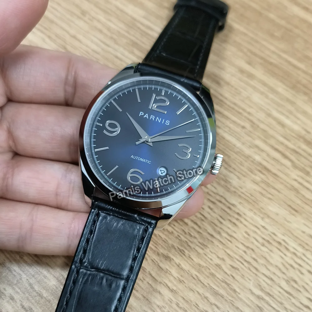 Parnis 40 mm Cristal de zafiro 5ATM Miyota8215 Reloj piloto automático para hombres y niños Esfera azul