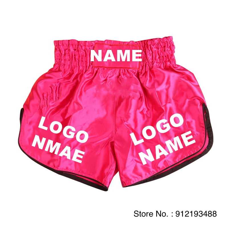 Muay Thai Shorts Custom Logo Boxing Shorts Men Women Kids Boy Girl Personalized Fight Kickboxing Pants Gym Martial Arts Clothing