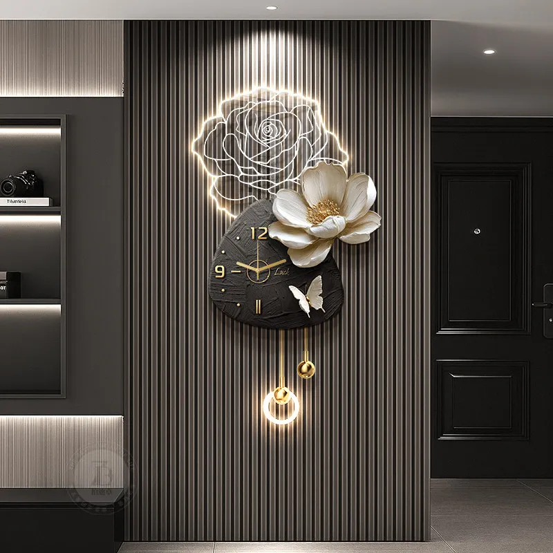 

Led Art Mural Wall Clocks Korean Design Luxury Creative Simple Clock Wall Fashion Nordic Orologio Da Parete Ornaments Home Decor