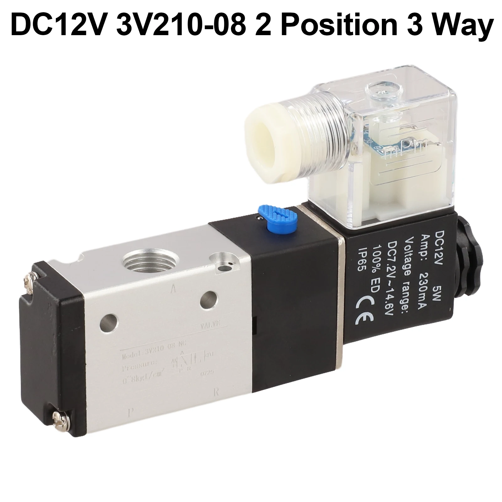 

Pneumatic Solenoid Valve 110*65*22mm Accessories Metal+Plastic Replacement 3 Way 3V210-08 1/4 PT Air Pneumatic