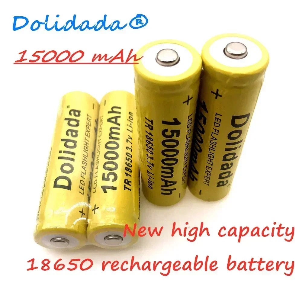 Dolidada – batterie lithium-ion Rechargeable, 15000 mAh, 3.7 V, 18650, pour lampe de poche LED et électronique, haute qualité