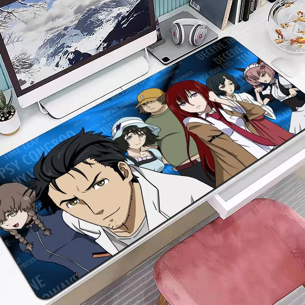 Classic Anime Steins Gate Mouse Pad Multiple Sizes Large Square Computer Office Game Table Mats Rubber Anti-slip Mousepads