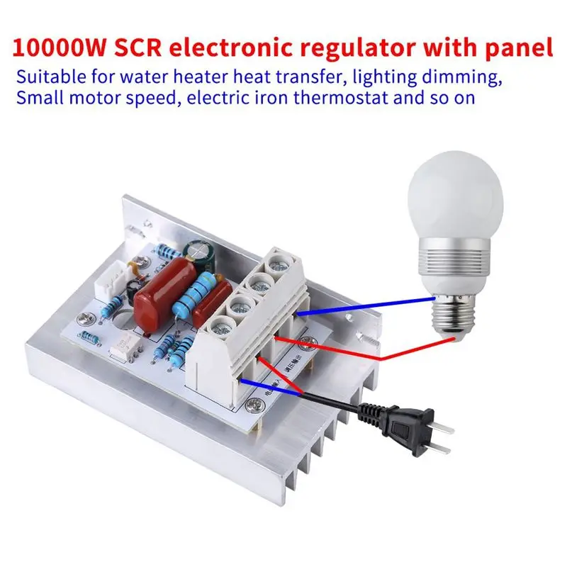 Digital Voltage Regulator Dimmer Switch, 10000W SCR Digital Voltage Regulator Speed Control Dimmer Thermostat AC 220V 80A-[Jyqn