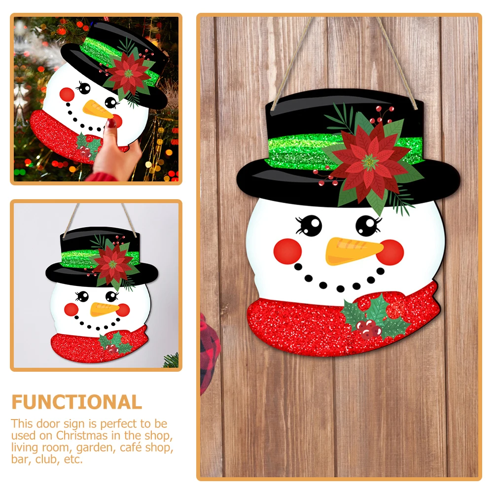 

Snowman Hanging Sign Large Christmas Decor Door Ornament Home Porch Garden Balcony Holiday Festive Wall Signs Xmas