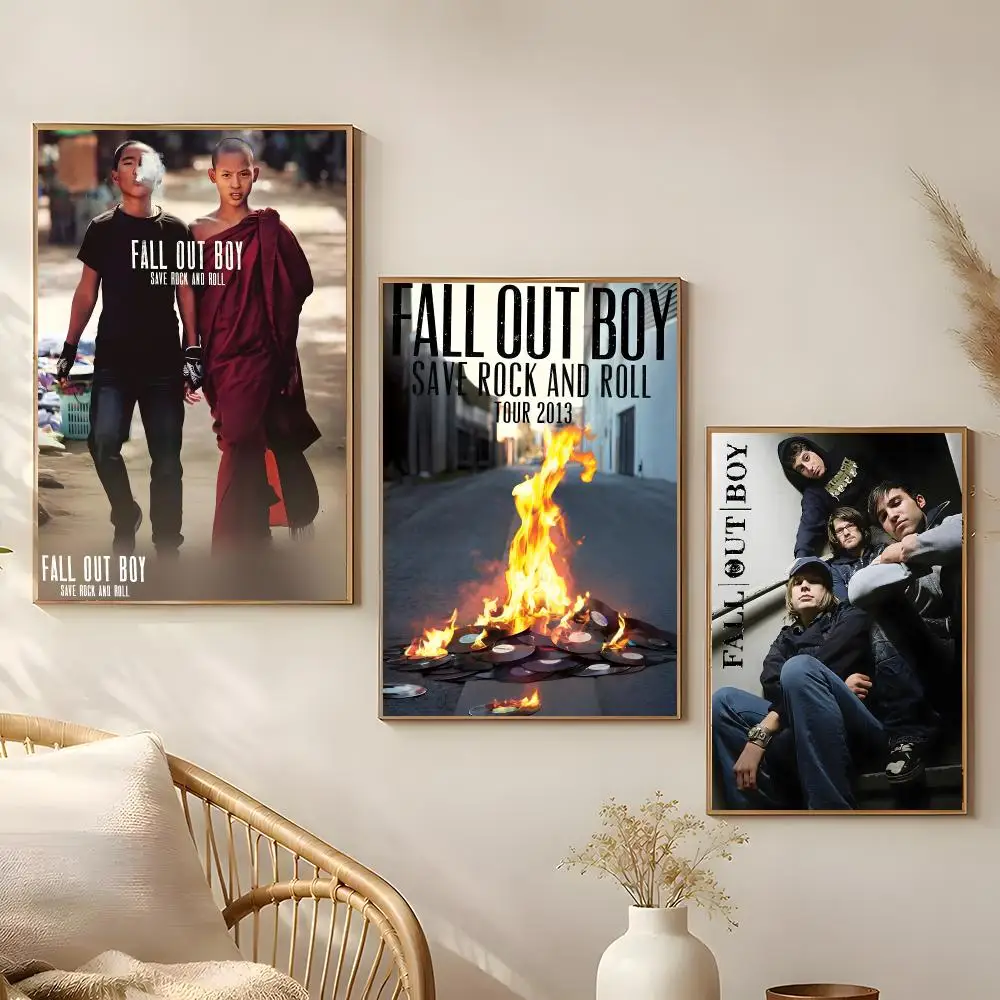 Band Fall Out Boy Poster Poster Self-adhesive Art Waterproof Paper Sticker Coffee House Bar Room Wall Decor