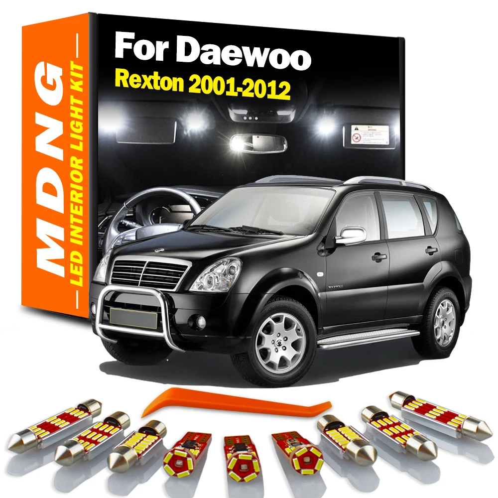 MDNG For Daewoo Rexton 2001-2008 2009 2010 2011 2012 Vehicle Bulbs LED Interior Dome Map Trunk Light Kit Car Led Lamp Canbus