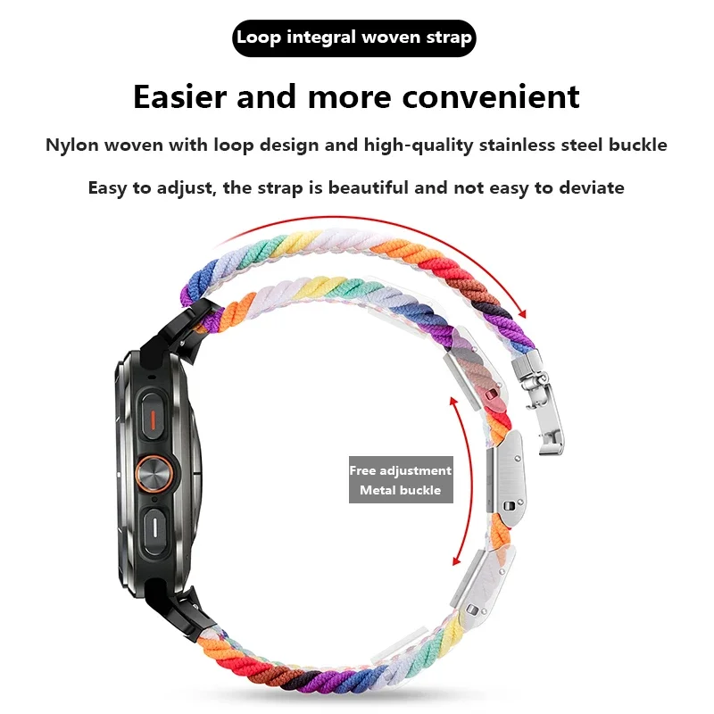 Nylon Braided Loop Band for Samsung Galaxy Watch 7 Ultra 47mm Sports Elastic Strap for Galaxy Watch Ultra 47mm No Gaps Bracelet