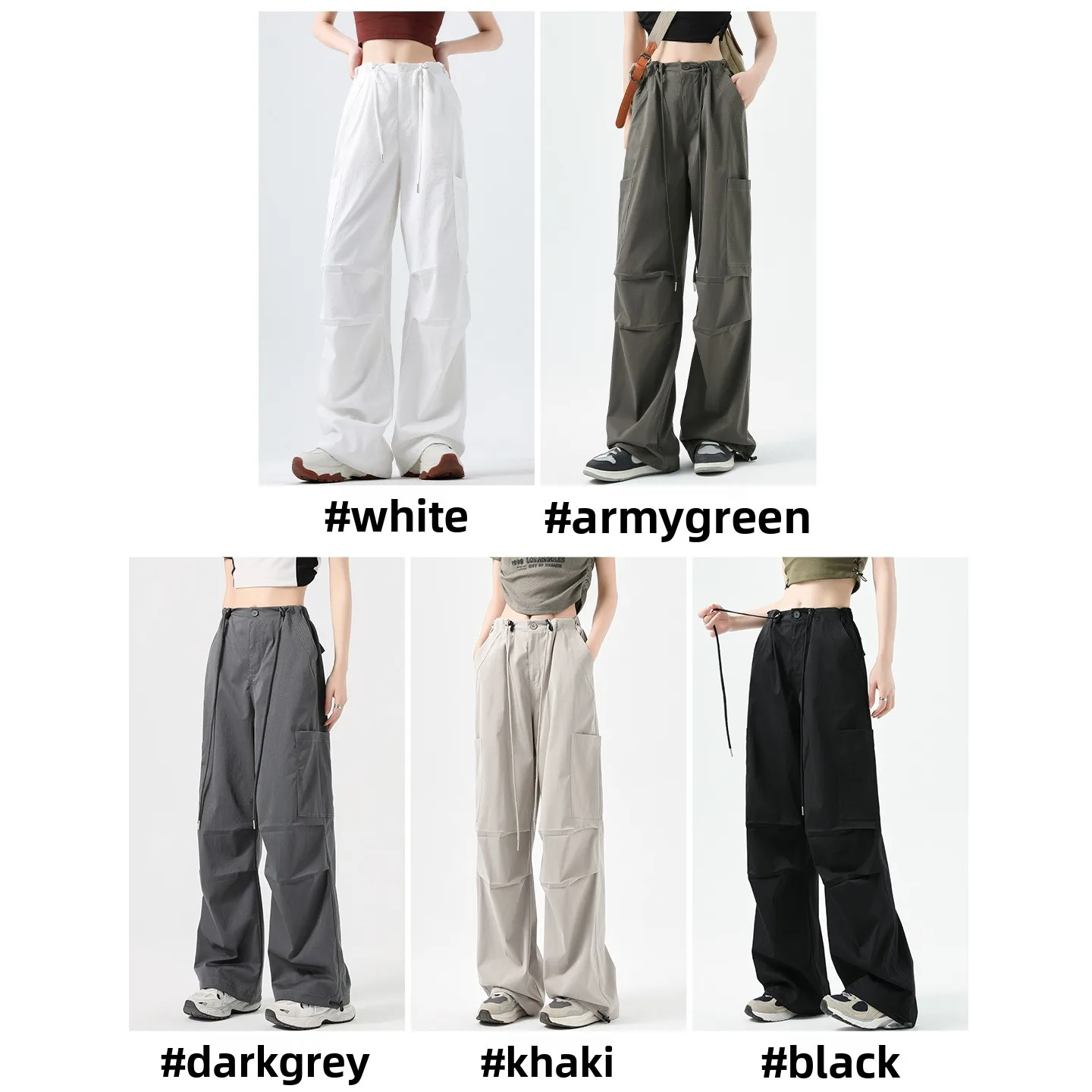 American style Simple style straight leg wide leg pants Fall Streetwear Oversized Pants Vintage Casual Loose Sweatpants Women