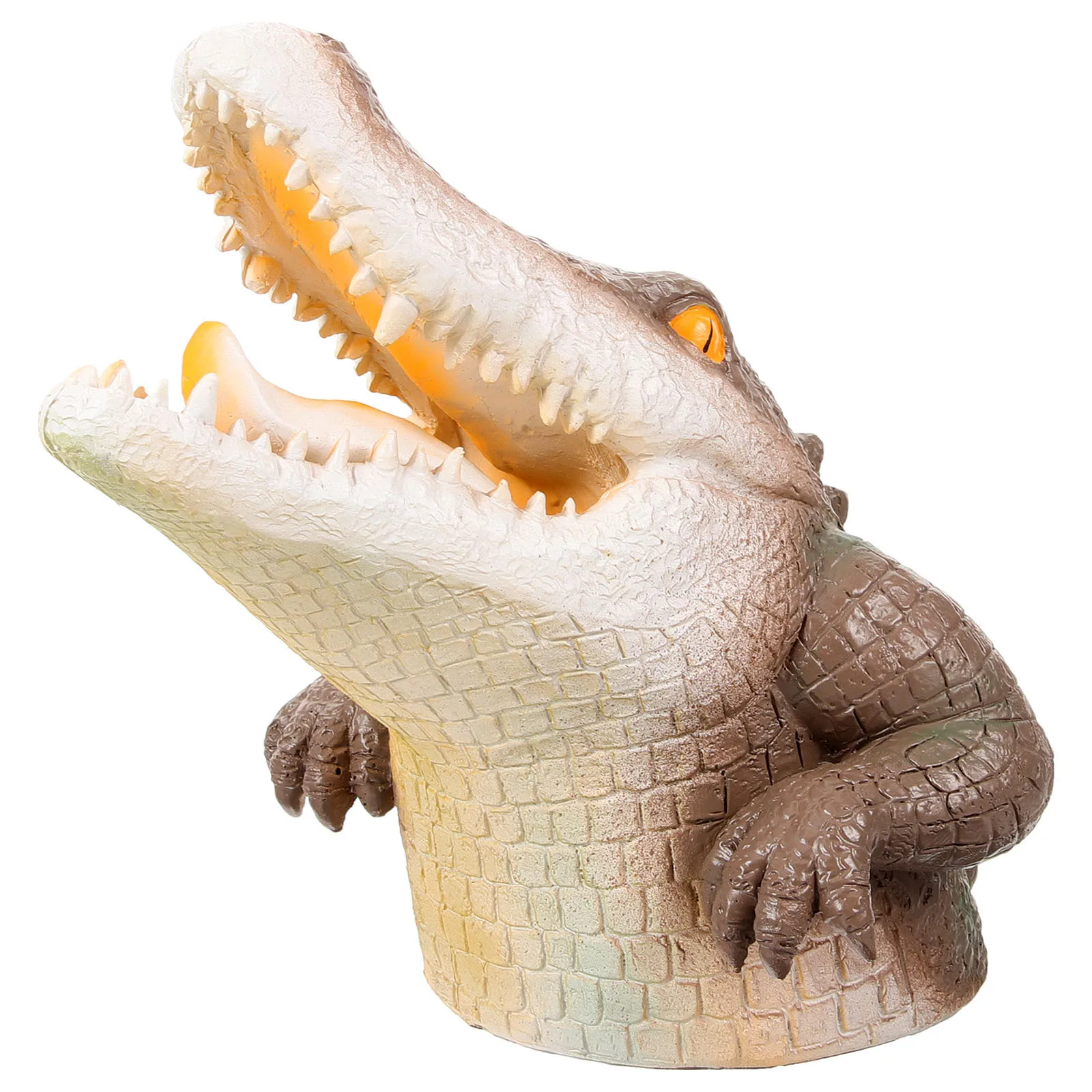 Adorno de cabeza de cocodrilo realista, decoración flotante para estanque, piscina, Patio, decoración de animales, estatua de cabeza Artificial única