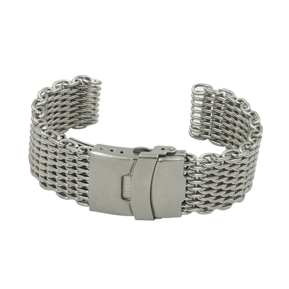 

Сетчатый ремешок для часов из нержавеющей стали с раскладывающейся застежкой, металлический браслет, удобный, модный, сетчатый ремешок для бизнеса и спорта