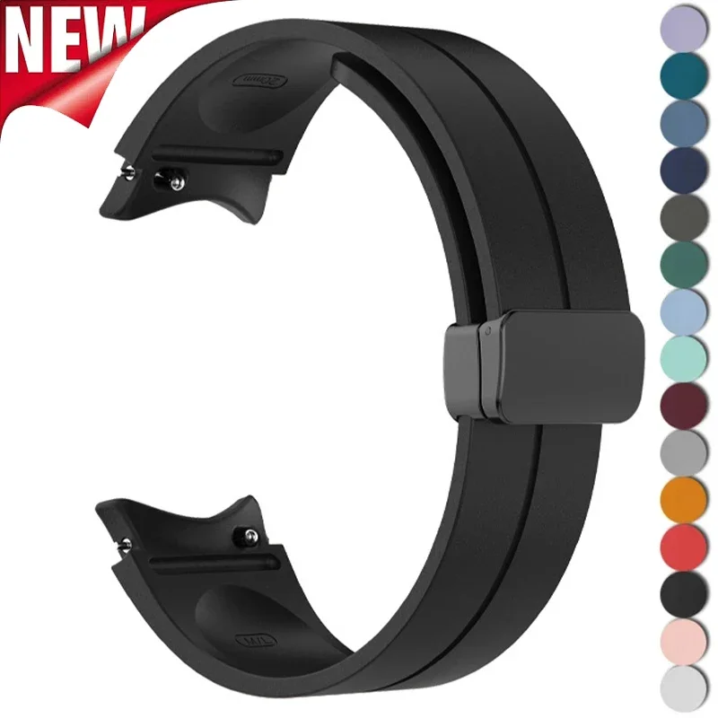 

No Gaps Silicone Strap for Samsung Galaxy Watch Band 7 6 5 4 40mm 44mm 5Pro 45mm Magnetic Bracelet for Watch 6 Classic 43mm 47mm