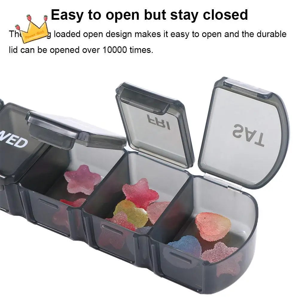 7 Compartments Capsules Organizer Tablet Splitters 7 Days Pill Storage Box Mini Dispensers Travel Pill Case Medicine Boxes