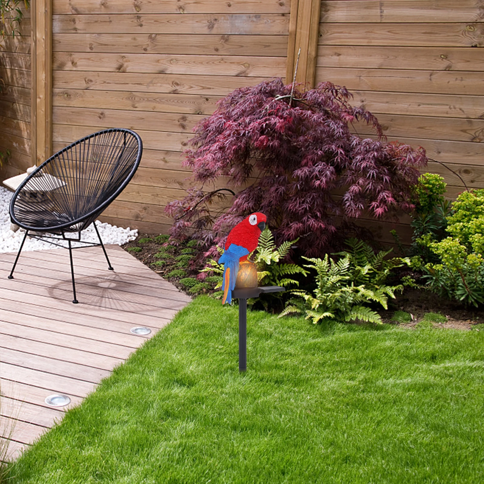 

2pcs Solar Parrot Light Resin Abs Garden Lamp Outdoor Stake Lights For Lawn Pathway Patio Yard Solar Garden Lights