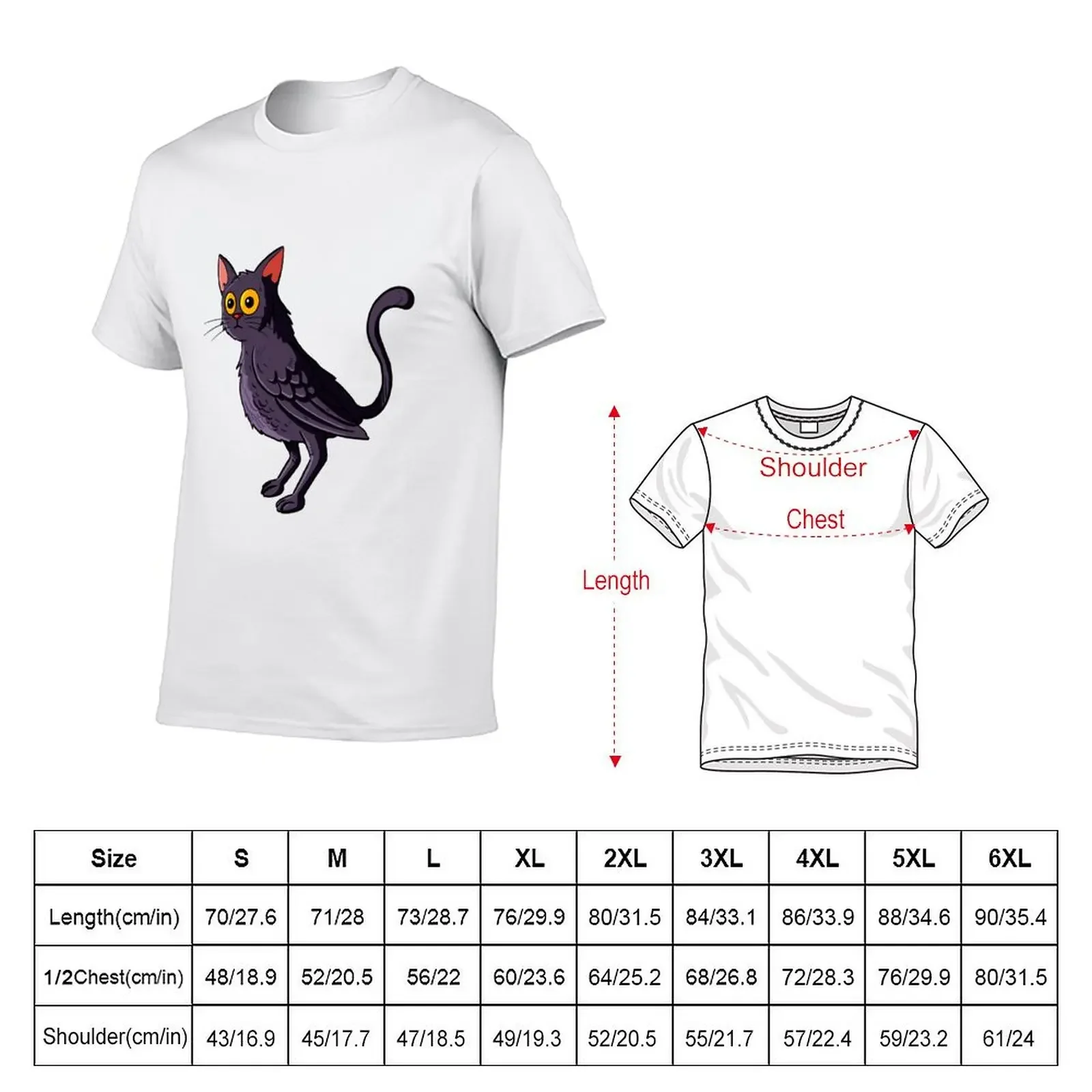 Crow Cat T-shirt plain sweat Short sleeve tee men