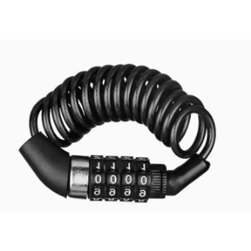 Motorcycle Bicycle Anti-Theft Chain 4-Digit Password Combination Helmet Lock Safety Portable Cable Lock Durable Wire Rope