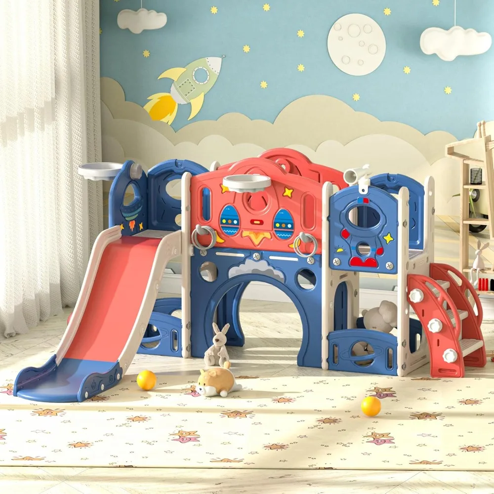 

9-in-1 Castle Amusement Playground Playhouse, Indoor Outdoor Playset, Backyard Climber Play, Customized