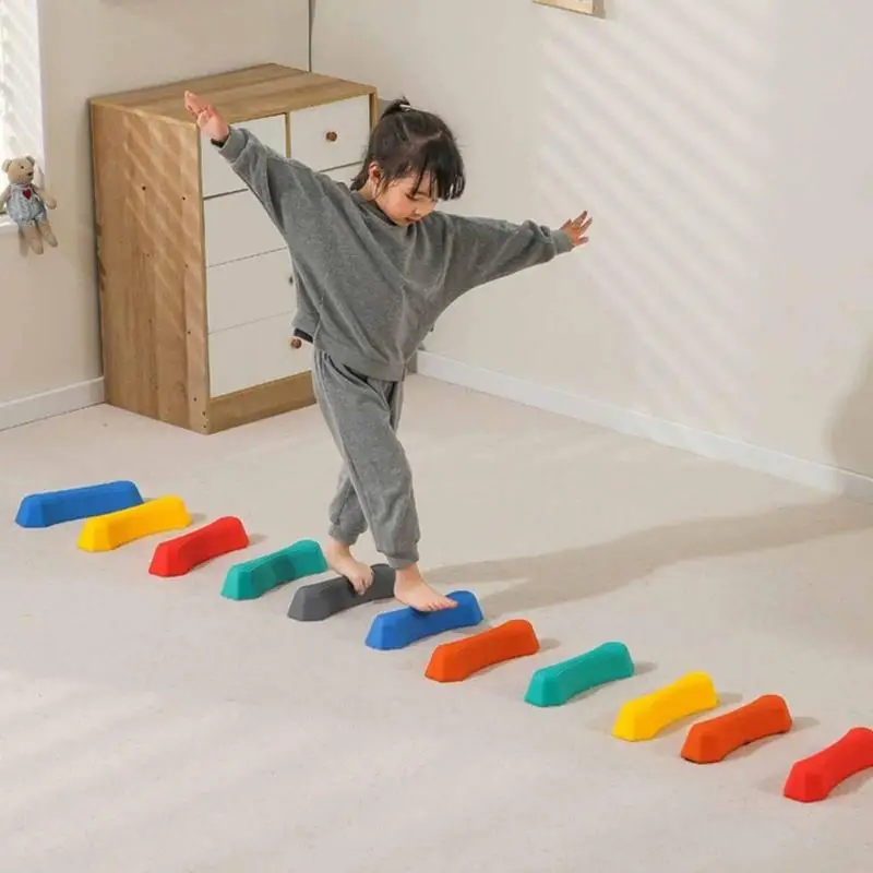 Stapstenen Voor Kinderen Regenboog Antislip Getextureerde Sensorische Stapstenen Voor Kinderen 6 Stuks Draagbare Hindernisbaan Indoor Outdoor