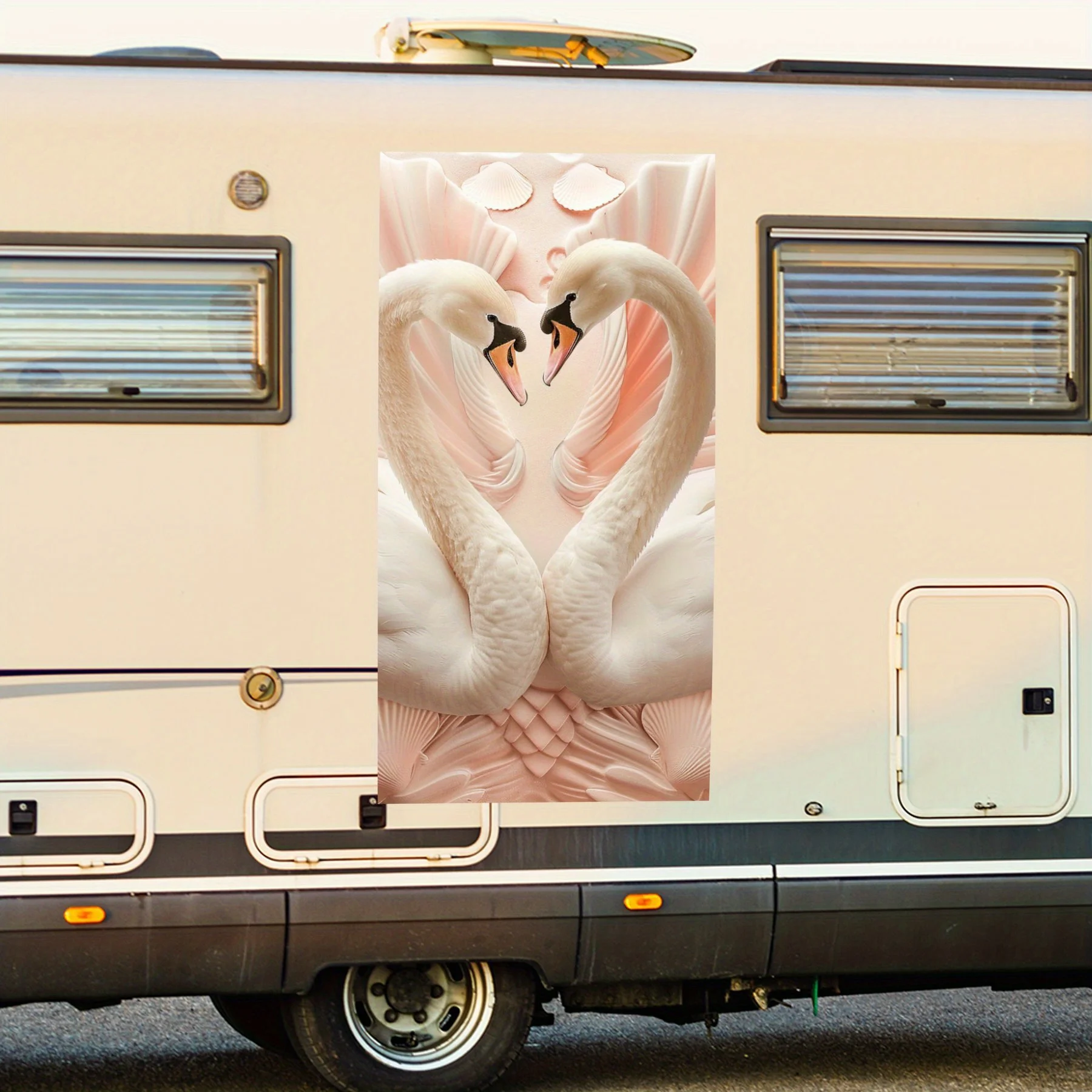 

Love - Heart Swans Art, наклейка на дверь автомобиля для дома на колесах, ПВХ, самоводонепроницаемая палочка, яркие автомобильные внешние аксессуары, декор, защита Gi