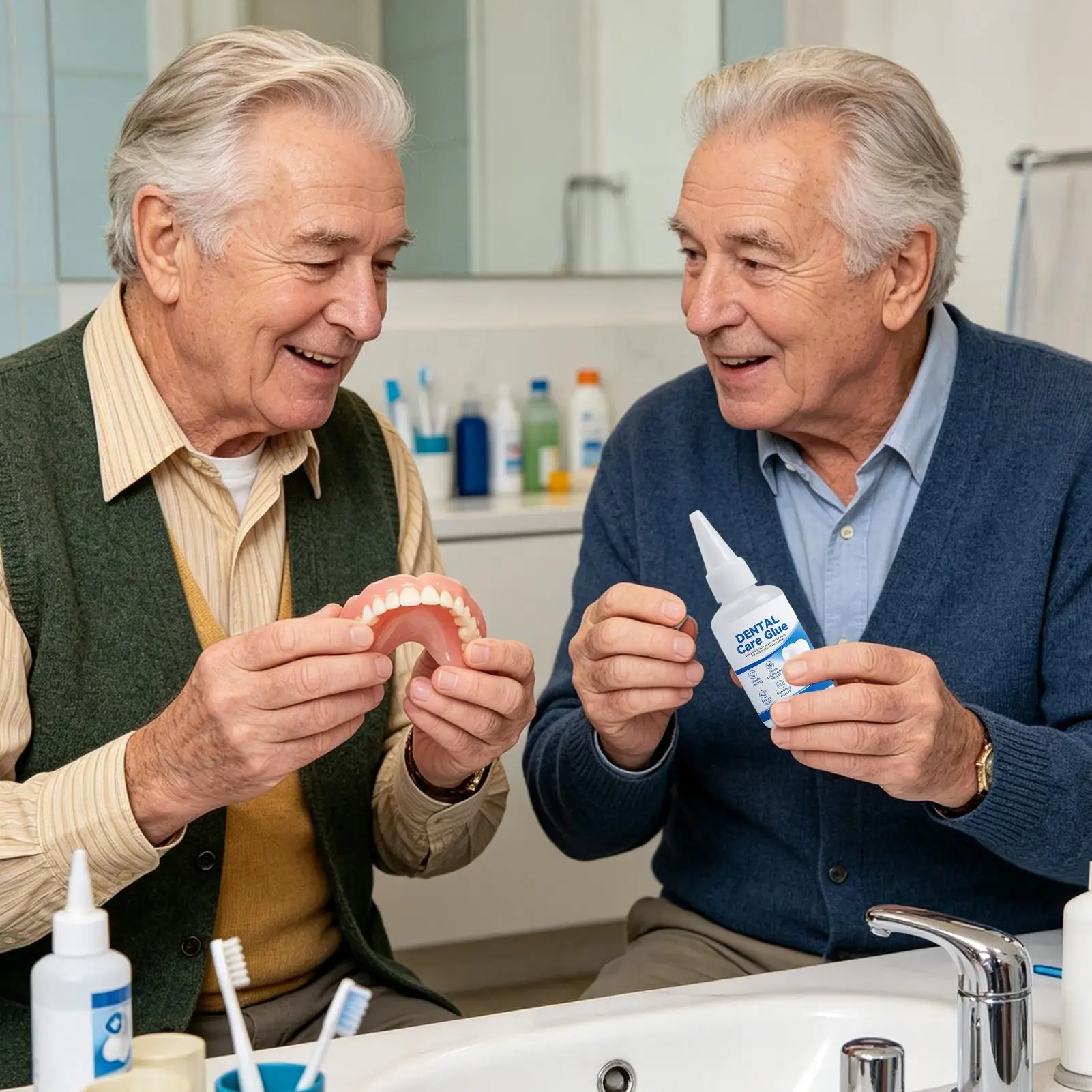 Denture Adhesive Gel care solution Securing Fills Gaps Improve Fit Comfort Long Lasting Hold Dental Care Glue Hold Denture Care