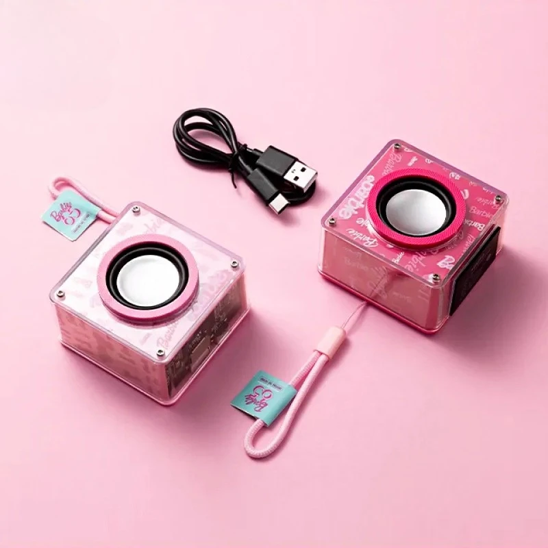 

Barbie Sunlight Sparkle Mini Bluetooth Speaker,Portable Wireless Speaker with Glitter Design, Cute Pink Music Box Gift for Girls