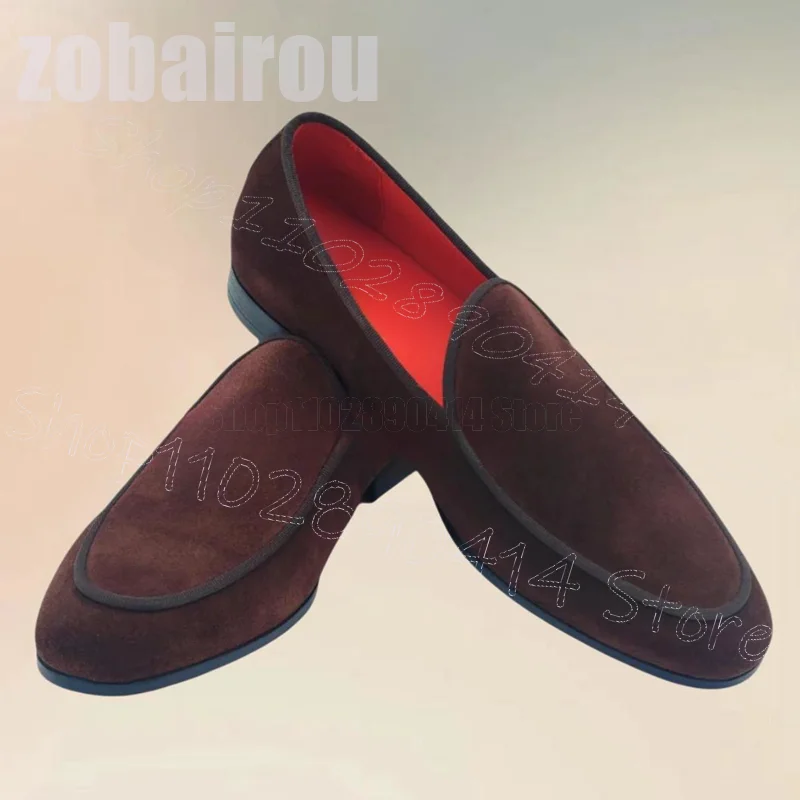 Mocassins en Daim Marron à Bout Jolie tu pour Homme, Chaussures Luxueuses Faites à la Main, pour ix, Banquet, Rencontres