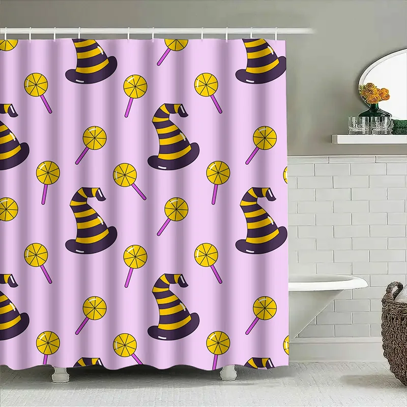 

Tuniu мультфильм ведьмы шляпы и леденцы печатная занавеска для душа для ванной комнаты дети девочки декоративная занавеска для душа