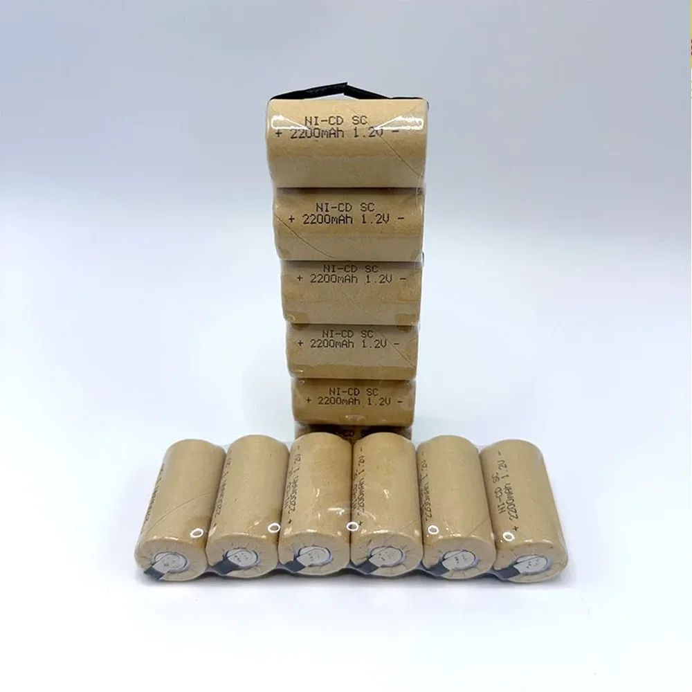

Screwdriver Electric Drill SC Batteries 1.2V 2800mAh Sub C Ni-Cd Rechargeable Battey With Tab Power Tool NiCd SUBC Cells