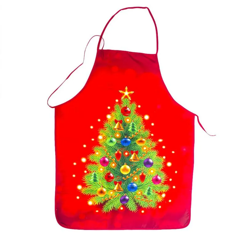 New Hot-selling Santa Claus Apron Christmas Tree Dinner Decoration Men and Women Home Kitchen Cooking Baking Oil-proof Apron