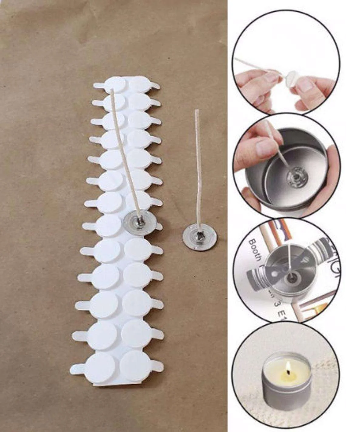 

Наклейки на фитиль для свечей для изготовления свечей, термостойкие сверхпрочные клейкие двойные наклейки для устройства центрирования свечей