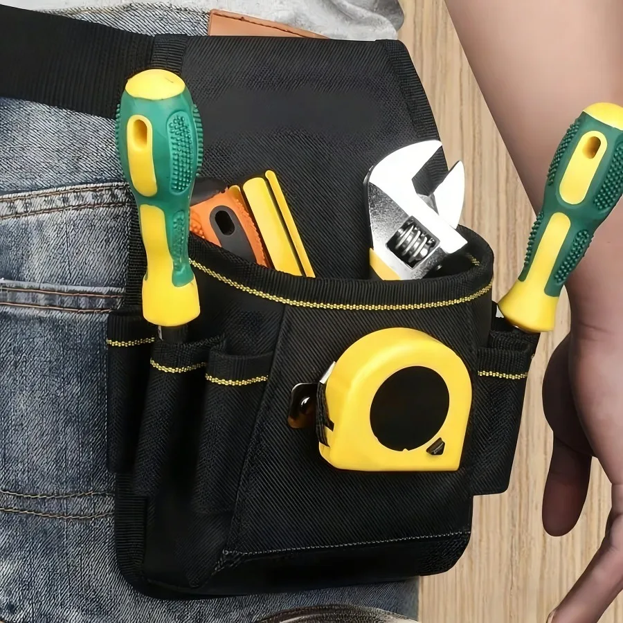 Electrician Tool Bag with Waist Belt, Oxford Cloth Waterproof Holder Kit, Multi-Pocket Tool Organizer for Contractors