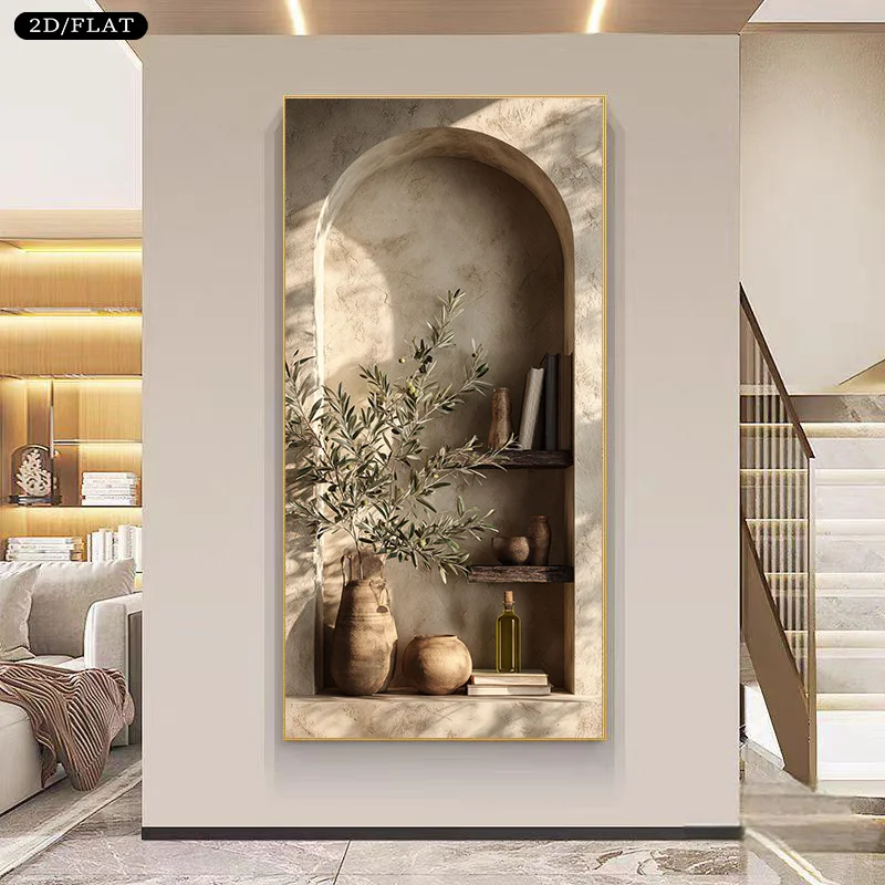 

1pc Modern Olive Branch Wall Art Printed for Bedroom,, Office - Canvas Poster Minimalist Unframed 2D Flat, Home Decor Artwork