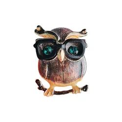 Cartoon Owl Brooch Pins Vintage Cute Wear Glasses Personality Animal Casual Party Office Brooches for Women Jewelry Gifts