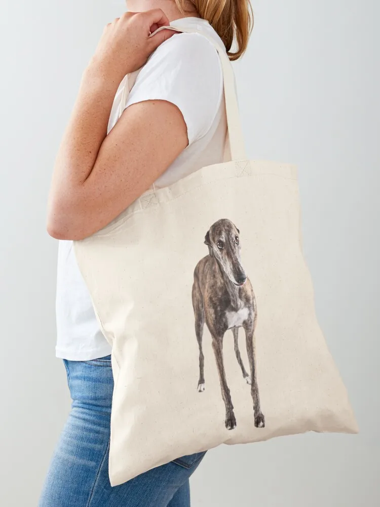 

Cute brindle greyhound Tote Bag canvas tote bags foldable reusable bag Canvas shoulder bag great