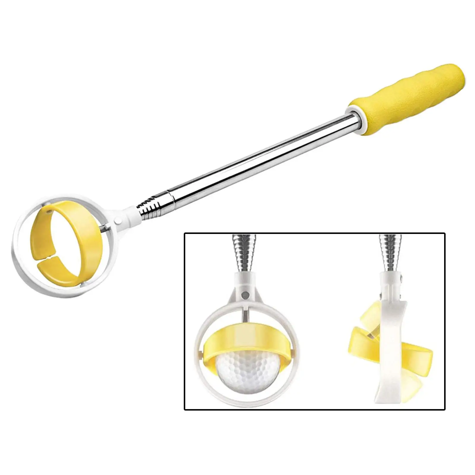 Folding Golf Ball Retriever Scoop with Telescopic Extendable Handle for Pond Balls Pick Up Lightweight Durable Golfer Equipment