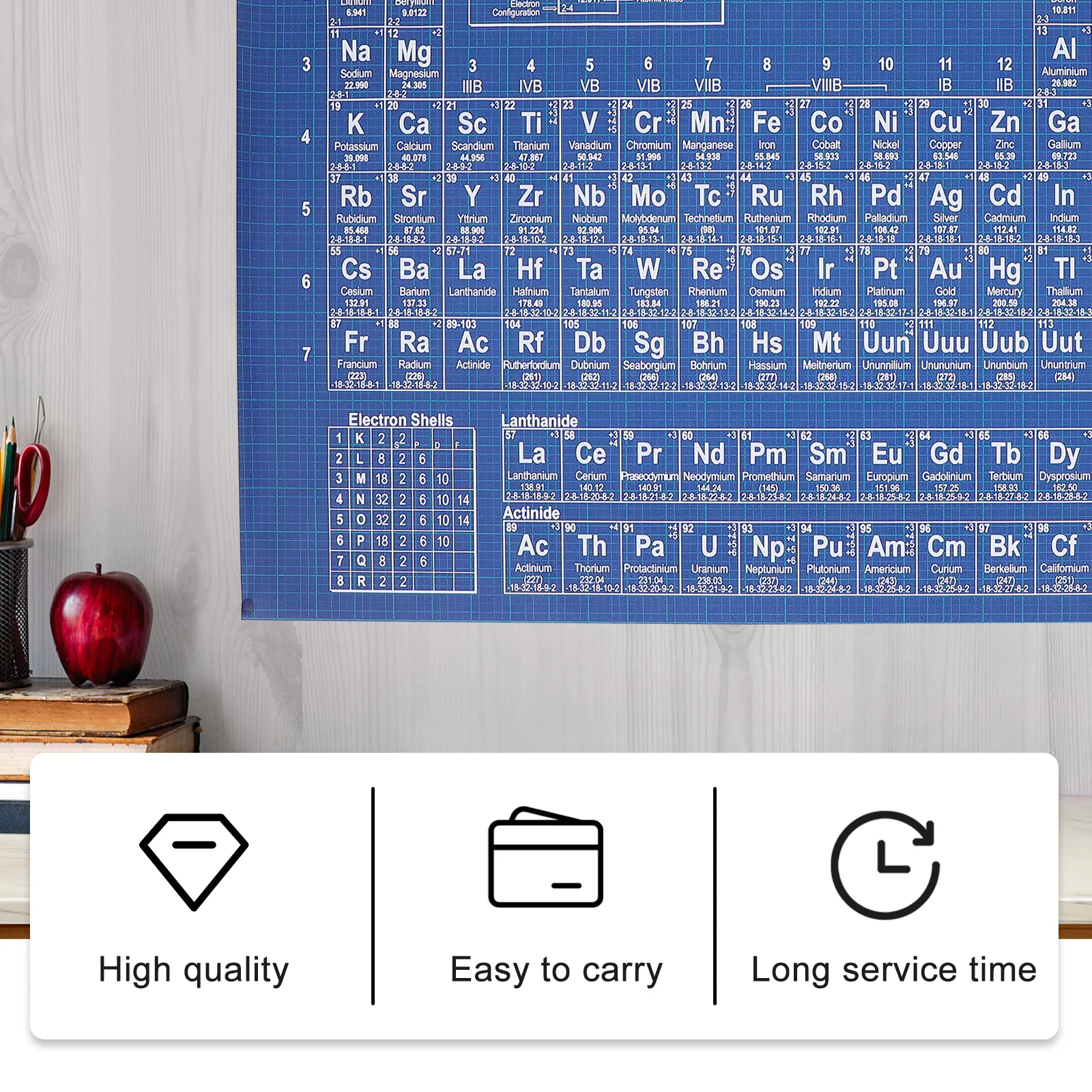 

Large Chemical Element Periodic Table Wall Silk Cloth Chemistry Decor School Learning Educational Kids Room