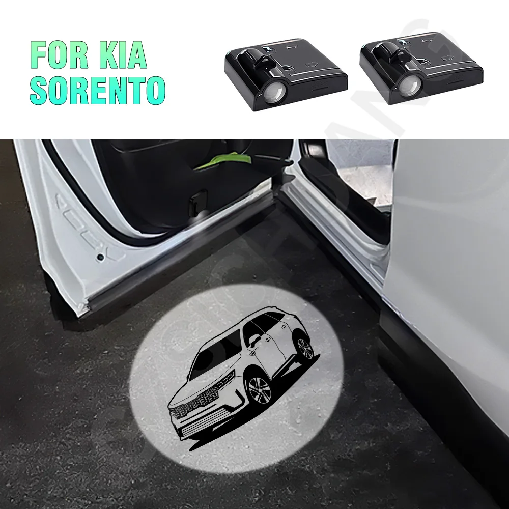 

LED Car Logo Door Light Projector Ghost Shadow Light Door Welcome Sign Light For Kia Sorento 2003 - 2021 2022 2023 Accessories