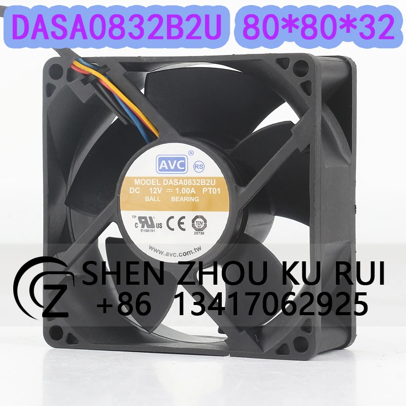 

AVC 12V 1.00A AC EC 8032 80X80X32MM 8CM Four-wire speed control server Large air capacity DASA0832B2U cooling fan