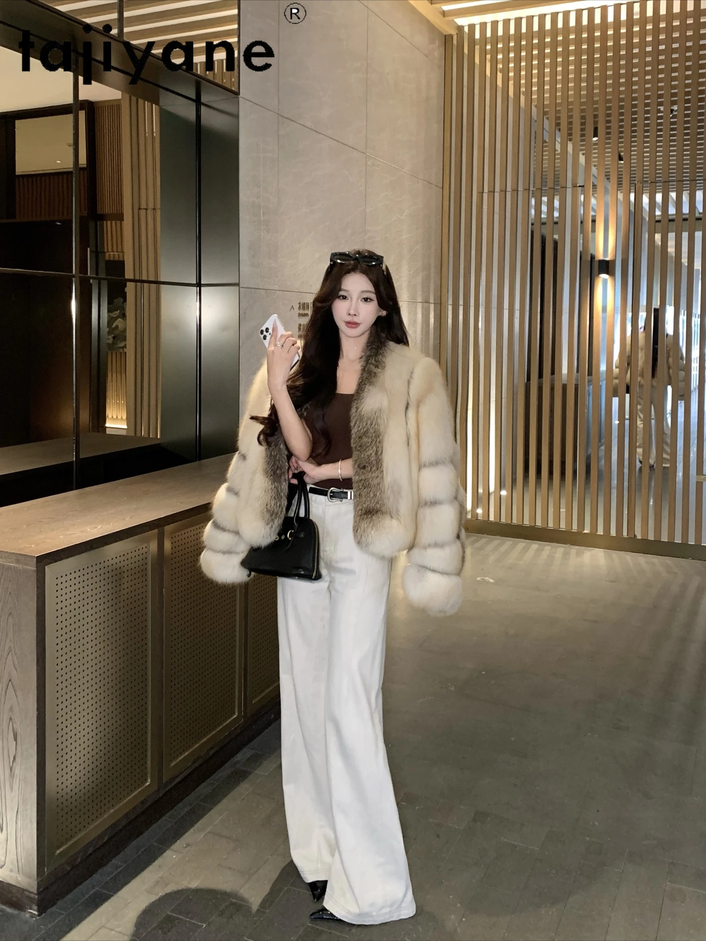 TAJIYANE Natürliche Fuchs Pelzmantel Frauen Luxus Echt Goldene Insel Fuchs Pelz Kurze Jacken Warme Mäntel Winter Frau Kleidung 2025ба